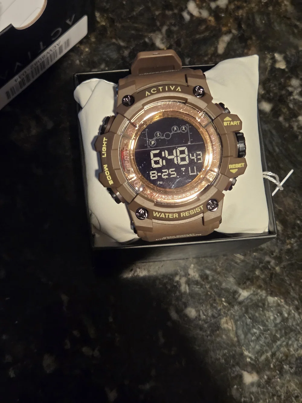Ativa Brown Digital Sports Watch with Black Display Accents